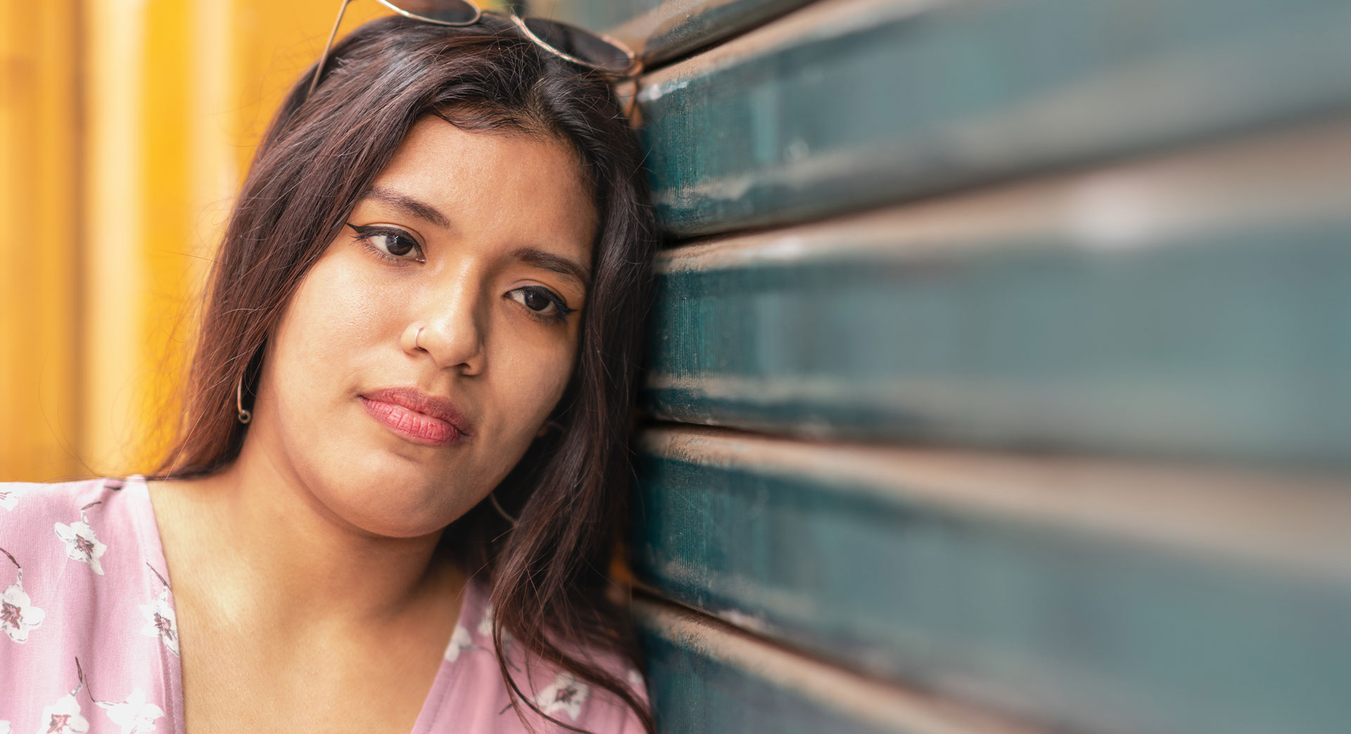Woman thinking about her pregnancy